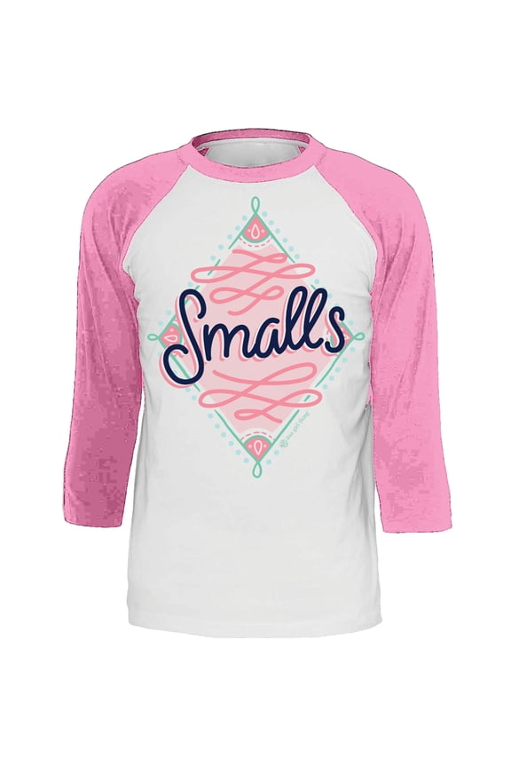 Itsa Girl Thing Youth Smalls 3/4 Sleeve Raglan T-Shirt-Hot Pink/Heather White-Large
