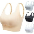 thumbnail image 1 of Itsame 1PC Bras for Women's Full Support Everyday Casual Bra Set Tie Front Wireless Comfort Bralette Beige Size L, 1 of 5