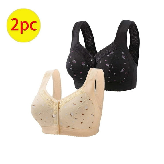Itsame 2 Pack Everyday Casual Bra Set Womens Full Support Bra Standard Straps Comfortable Breathable Wireless Comfort Bralette Khaki Size M