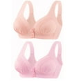 thumbnail image 1 of Itsame 2 Pack Everyday Casual Bra Set Womens Full Support Bra Standard Straps Wireless Comfort Bralette Pink Size 2XL, 1 of 3