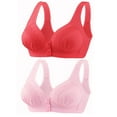 thumbnail image 1 of Itsame 2 Pack Everyday Casual Bra Set Womens Full Support Bra Tie Back Wireless Comfort Bralette Red Size M, 1 of 3