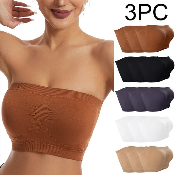 Itsame 3PC Bras for Women's Full Support Everyday Casual Bra Set Comfortable Breathable Wireless Comfort Bralette Beige Size 3XL