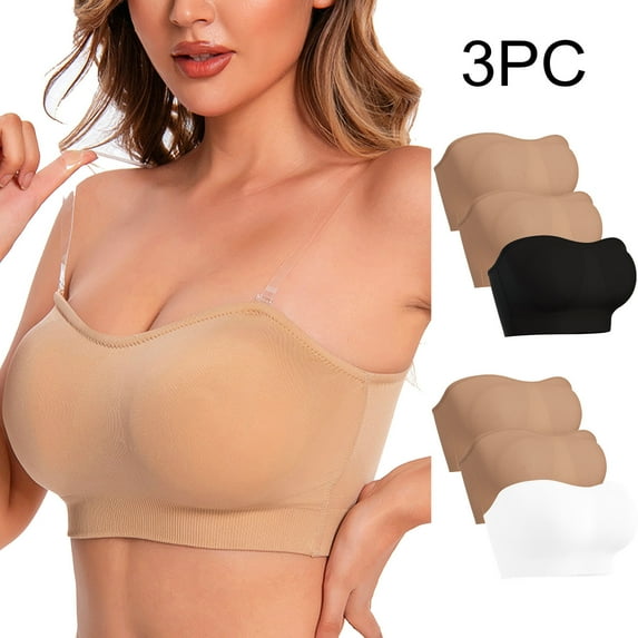 Itsame 3PC Bras for Women's Full Support Everyday Casual Bra Set Comfortable Breathable Wireless Comfort Bralette Black Size XL