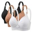 thumbnail image 1 of Itsame 3PC Bras for Women's Full Support Everyday Sports Bra Set Breathable Wireless Comfort Bralette Set Multicolor Size 2XL, 1 of 2