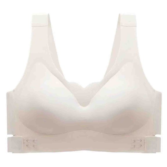 Itsame Bralette Womens Veryday Minimizer Bras Push-Up Bra Solid Color Nursing Bras Beige Size L
