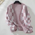 thumbnail image 1 of Itsame Cardigan Sweater Women Loose V-Neck Sweaters Long Sleeve Casual Relaxed Sweatertop Purple Size M, 1 of 3