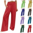 thumbnail image 1 of Itsame Comfortable Loose Pants for Womens Solid Color Cotton High Waisted Wide Leg Sweatpants Purple Size XL, 1 of 6