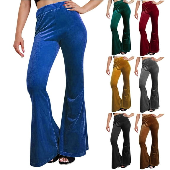 Itsame Comfortable Loose Pants for Womens Solid Color Tight High Waisted Wide Leg Sweatpants Coffee Size L