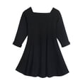 thumbnail image 1 of Itsame Girls A-Line Long Sleeve Dress, Fall Casual Pullover Swing Dress for Toddler Kids Black Size 5T, 1 of 6