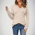 thumbnail image 1 of Itsame Knitted Sweater Women Long Sleeves Knitted Sweatershirt High Neck New Solid Color Sweatshirts Beige Size 2XL, 1 of 5