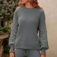 thumbnail image 1 of Itsame Knitted Sweater Women Long Sleeves Loose Sweatershirt Crew Neck Solid Color Relaxed Sweatshirts Gray Size L, 1 of 7