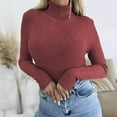thumbnail image 1 of Itsame Knitted Sweater Women Long Sleeves Sweatershirt Crew Neck Solid Color Sweatshirts Watermelon Red Size S, 1 of 5