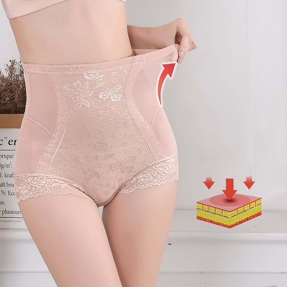 Itsame Lingerie Panties Womens Underpants Lift Buttocks High Waist Underwear Beige Size L