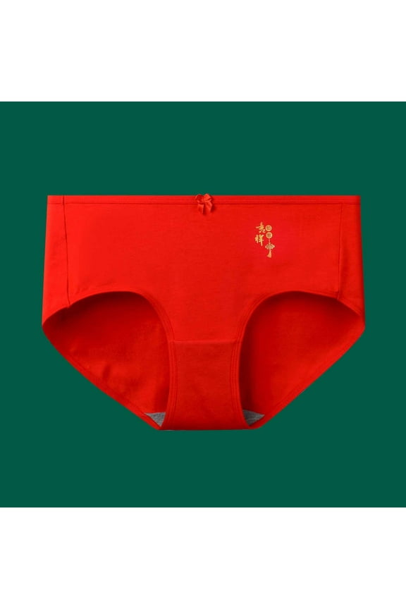 Lingerie Panties Womens Underpants Without Traces Cotton Resilience Underwear Red Size M