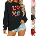 thumbnail image 1 of Itsame Long Sleeve T-Shirts Women's Valentine's Sweatshirt Loose Crew Neck Tops White Size S, 1 of 7