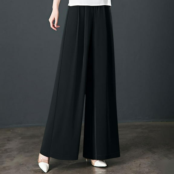 Itsame Loose Pants for Womens Long Sweatpants Thin Style Loose Pant Black Size 2XL