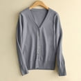 thumbnail image 1 of Itsame Loose Sweater for Womens Long Sleeve Button Cardigan Sweaters V-Neck Sweatertop Gray Size L, 1 of 9