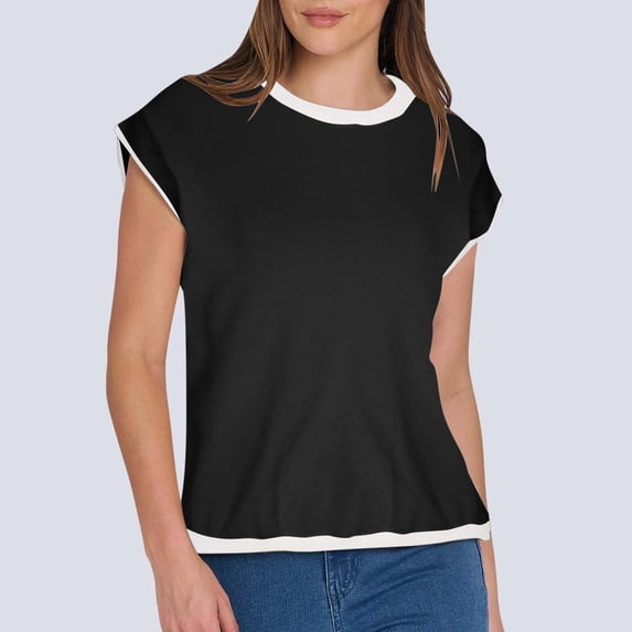 Itsame Loose Sweater for Womens Long Sleeve Pullover Sweaters Crew Neck New Solid Color Casual Relaxed Sweatertop Black Size L