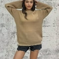 thumbnail image 1 of ITSAME Sweaters for Womens, Lightweigh Soft Crew Neck Solid Color Casual Pullover Tops Khaki 2XL, 1 of 3