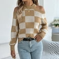 thumbnail image 1 of Itsame Loose Sweater for Womens Long Sleeve Pullover Sweaters Crew Neck Sweatertop Khaki Size S, 1 of 9