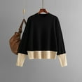 thumbnail image 1 of Itsame Loose Sweater for Womens Long Sleeve Pullover Sweaters High Neck Casual Sweatertop Black Size Free Size, 1 of 3
