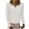 thumbnail image 1 of Itsame Loose Sweater for Womens Long Sleeve Pullover Sweaters V-Neck Button Sweatertop White Size M, 1 of 8