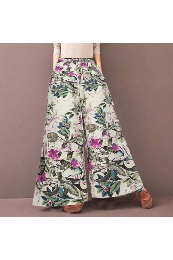 Loose Sweatpants for Womens Long Pants Printed Loose Pant Pink Size S