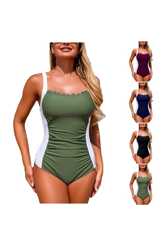 One Piece Swimsuit Women Beach Bikini Sets Swimwear Purple Size 2XL