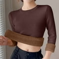 thumbnail image 1 of Itsame Plush Sweater for Womens Long Sleeve Pullover Sweaters Crew Neck Solid Color Sweatertop Coffee Size Free Size, 1 of 3