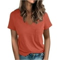 thumbnail image 1 of Itsame Short Shirt Sleeved Tops for Womens Printed Round Neck T-Shirt Blouses Orange Size XL, 1 of 6