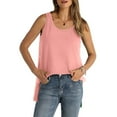 thumbnail image 1 of Itsame Short Shirt Sleeved Tops for Womens Solid Color Relaxed Round Neck T-Shirt Blouses Pink Size 2XL, 1 of 7