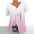 thumbnail image 1 of Itsame Short Shirt Sleeved Tops for Womens T-Shirt Comfortable Printed Relaxed V-neck Blouses Pink Size 2XL, 1 of 5