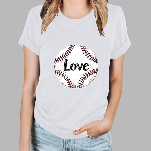 Itsame Short Sleeved Shirt Summer Womens Printed T-Shirt Casual Tops Fashionable Round Neck Blouses White Size XL