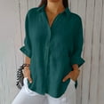 thumbnail image 1 of Itsame Short Sleeved T-Shirt Women Lapel Collar Solid Color Undershirts Army Green Size XL, 1 of 9