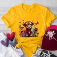 thumbnail image 1 of Itsame Summer Casual Loose T-Shirt for Womens Printed Oversized Short Sleeved Tops Round Neck Blouses Yellow Size S, 1 of 4