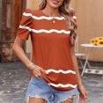 thumbnail image 1 of Itsame Summer Short Shirt Sleeved for Womens Printed T-Shirt Tops Round Neck Blouses Brown Size L, 1 of 5