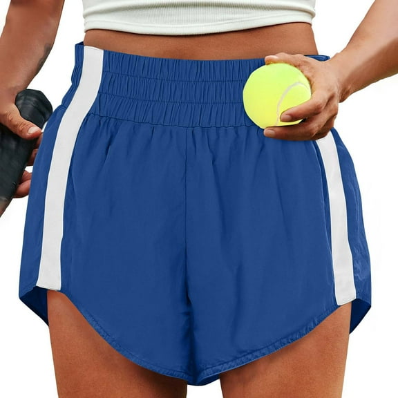 Itsame Summer Clearance Sports Lanyard Shorts for Womens Short Sweatpants Fashionable Solid Color Tight Short Pants Blue Size M