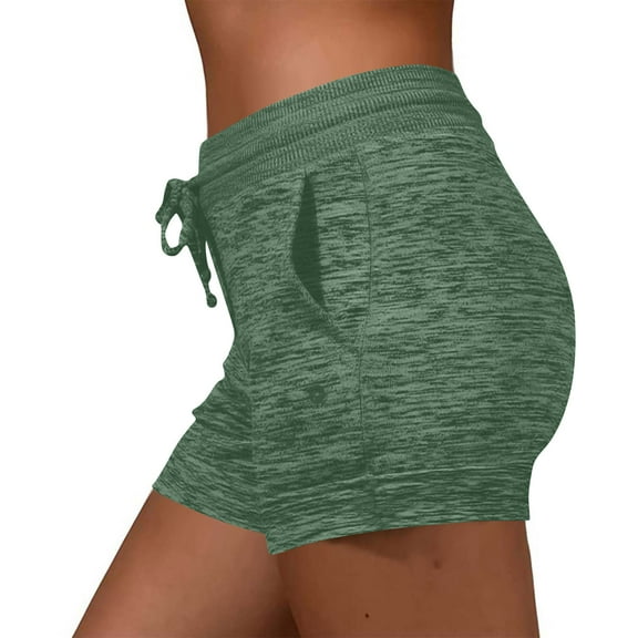 Itsame Summer Clearance Sports Lanyard Shorts for Womens Short Sweatpants Pocket Fashionable Solid Color Short Pants Army Green Size XL