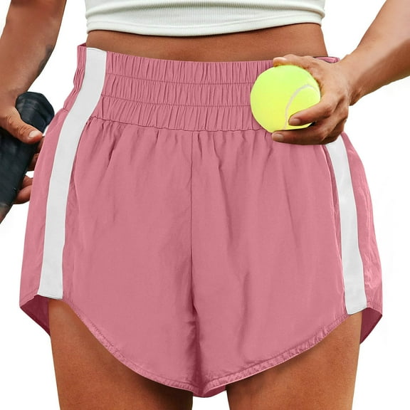 Itsame Summer Short Sweatpants Womens Sports Lanyard Shorts Fashionable Solid Color Tight Short Pants Pink Size M