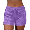 thumbnail image 1 of Itsame Summer Short Sweatpants Womens Sports Lanyard Shorts Pocket Fashionable Solid Color Short Pants Purple Size L, 1 of 6