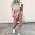 thumbnail image 1 of Itsame Sweatsuits 2pc Sets Womens Short Sleeved and Pants Fashionable Loose Shirt and Pants Two PC Light Blue Size S, 1 of 5