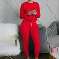 thumbnail image 1 of Itsame Sweatsuits 2pcs Sets for Womens Long Sleeved Sweatshirt and Pants Women Athletic Outfit Sets Red Size S, 1 of 5