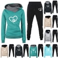 thumbnail image 1 of Itsame Tops and Pants Activewear Set Womens Sweatsuits 2pcs Sets Long Sleeved Printed Casual Set Green Size M, 1 of 3