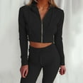 thumbnail image 1 of Itsame Tops and Pants Activewear Set Womens Sweatsuits 2pcs Sets Long Sleeved Solid Color V-neck Women Athletic Outfit Sets Black Size S, 1 of 8