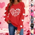thumbnail image 1 of Itsame Valentine's Heart Sweatshirt Womens Long Sleeve T-Shirts Loose Crew Neck Tops Gray Size XL, 1 of 5