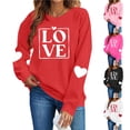 thumbnail image 1 of Itsame Valentine's Sweatshirt Womens Long Sleeve T-Shirts Loose Crew Neck Tops Hot Pink Size L, 1 of 10
