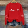 thumbnail image 1 of Itsame Valentine's Sweatshirt Womens Long Sleeve T-Shirts Loose Crew Neck Tops Red Size XL, 1 of 7