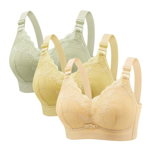 Itsame Veryday Bralette 3Piece Set for Women 3PC Seamless Bra Push-Up Bra Nursing Bras Multicolor Size M