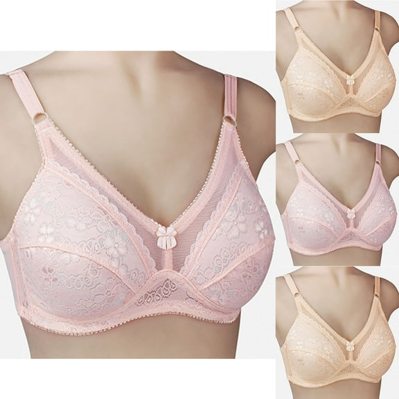 Itsame Veryday Bralette for Women Seamless Bra Push-Up Bra Solid Color Back Buckle Nursing Bras Pink Size 2XL