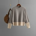 thumbnail image 1 of Itsame Women Cardigan Sweaters Loose High Neck Pullover Sweater Long Sleeve Casual Sweatertop Khaki Size Free Size, 1 of 3